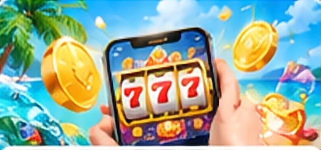 มือถือแสดงเกมสล็อต 777 กับเหรียญทอง